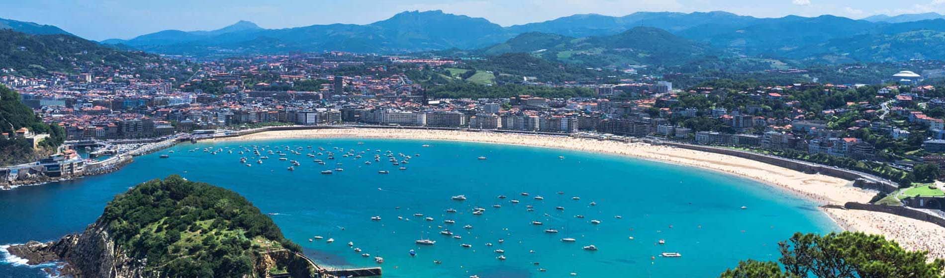 San Sebastián, Vista de la playa la Concha y ciudad